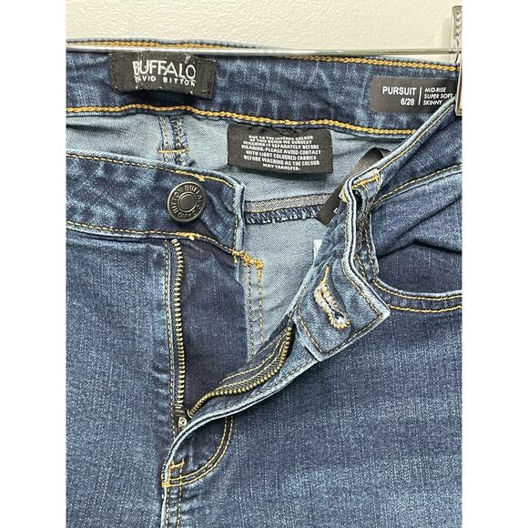 Buffalo David Bitton Pursuit Skinny Mid Rise Super Soft Stretch Size 6 28 Casual - Picture 5 of 11